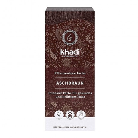 Khadi Naturkosmetik Pflanzenhaarfarben Aschbraun 100g  Травяная краска для волос Пепельно-коричневый 100г