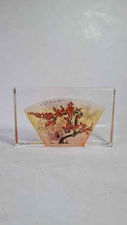 Декоративная 3Д картина в стекле "Дерево. Китай", 18,5 x 3 x 11,5 см, Германия, 1960-70гг.