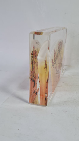 Декоративная 3Д картина в стекле "Дерево. Китай", 18,5 x 3 x 11,5 см, Германия, 1960-70гг.