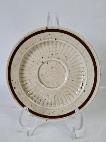 Чайная пара винтажное Winterling Marktleuthen Bavaria в бежевых тонах с крапинками и яркими цветами, керамика, Германия, 1960-70гг.