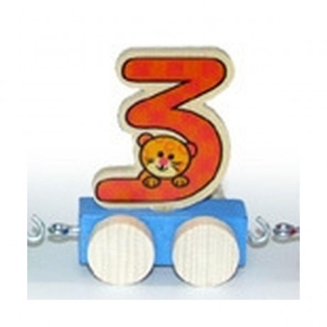 Holzdekoration Zahlenzug Ziffer 3 Деревянное украшение номер поезда №3