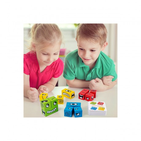 Baustein-Brettspiel fur Kinder Face Changer Rubik#39;s Cube Pairing Interaktives Eltern-Kind-Spielzeug Настольная игра Building Block для детей Face Changer Кубик Рубика Сопряжение Интерактивная игрушка для родителей и детей