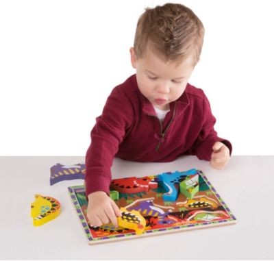 Melissa  Doug Holzklotz-Puzzle Dinosaurier Пазл &quot;Динозавр&quot; из деревянных блоков