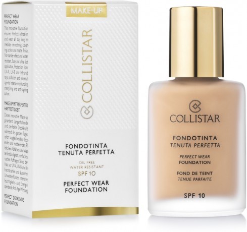 Collistar Teint Perfect Wear Foundation, Коллистар Водостойкая жидкая тональная основа с SPF 10, Nr. 3 Natural, 30 мл