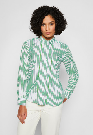 Tommy Hilfiger STRIPE Button-down blouse nola/spring lime STRIPE Блузка на пуговицах нола / весенний лайм