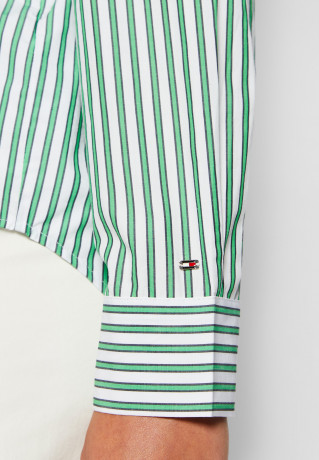 Tommy Hilfiger STRIPE Button-down blouse nola/spring lime STRIPE Блузка на пуговицах нола / весенний лайм