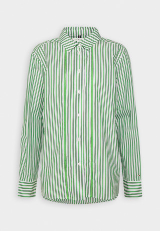 Tommy Hilfiger STRIPE Button-down blouse nola/spring lime STRIPE Блузка на пуговицах нола / весенний лайм