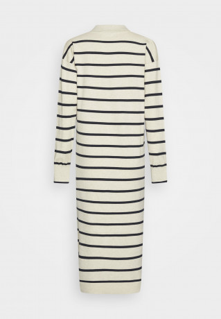 Tommy Hilfiger SOFT POLO MIDI DRESS Jumper dress heathered oatmilk/desert sky ПЛАТЬЕ SOFT POLO MIDI Платье-джемпер овсяное молоко с вересковым оттенком / небо пустыни