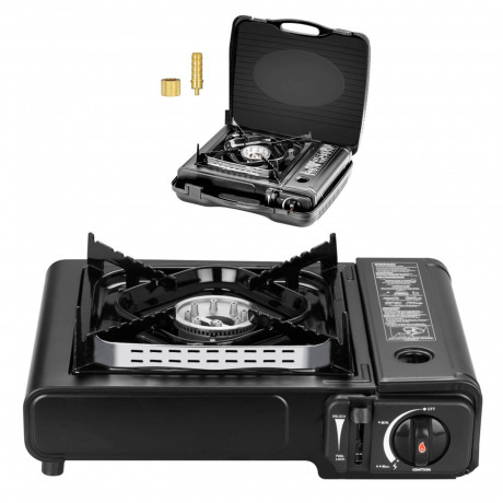 Mianova Mianova Gaskocher Campingkocher 1 Flammig 2 in 1 LPG Anschluss Set, Outdoor BBQ Barbecue Grill Gas Camping Herd Kocher Tischgrill Notfall Campingherd Notfallkocher Gaskocher  Газовая плита Mianova Кемпинговая плита 1 пламя 2 в 1 Комплект для подкл