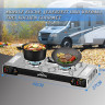 HOMELUX HOMELUX Gaskocher Edelstahl Campingkocher 2 flammig mit Gaskartuschen fur Grill Camper, (0-St), 2 x 2,5KW  Газовая плита HOMELUX походная из нержавеющей стали, 2 пламени с газовыми баллонами для кемпера-гриля, (0 шт.), 2 x 2,5 кВт
