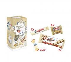 Ferrero Kinder &amp; Co. White Adventskalender 2025 3stk Адвент-календарь Белый, 24 сладких сюрприза, 3 штуки х 263 грамма