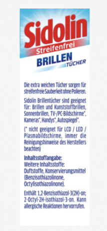 Sidolin Brillenputztucher Streifenfrei, 20 х 2stk Салфетки для очков, 20 шт x 2 упаковки 