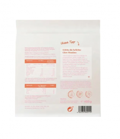 Glow25 Kollagen Plus 450g, Коллагеновый порошок с витамином C, биотином и цинком, 450 г