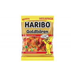 Haribo Goldbaren 1kg x 5st, Жевательный мармелад, пакет, фруктовый мармелад мишки ассорти, мягкая текстура, без искусственных, Набор 1кг x 5шт 