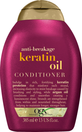 OGX Anti Breakage Keratin Кондиционер с Экстрактом Ценных Масел и Кератином для Питания по Всей Длине, 385 мл