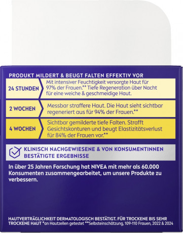NIVEA Q10 Anti-Falten Extra-Reichhaltige Nachtpflege, 50 ml, Нивеа ночной крем пантенол, витамин E, коэнзим Q10 против морщин 50 мл