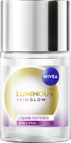 NIVEA Luminous630 Skin Glow Liquid Refiner, 100 ml, Нивеа Тоник эксфолиант для лица, гликолевая кислота и алоэ вера, сияние и обновление, сужение пор, 100 мл