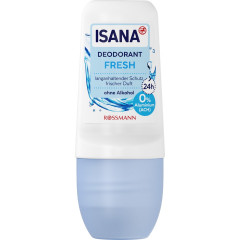 ISANA Deodorant Roll-on Fresh 50ml, Изана Шариковый дезодорант, свежий аромат, 24ч защита, 0% алюминия, 50 мл