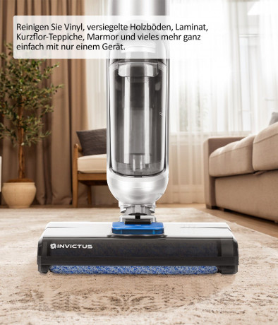 Genius Genius Nass-Trocken-Akkusauger INVICTUS WD7 Akku Staubsauger Nasssauger mit Wischfunktion, beutellos, selbststehend, Selbstreinigung Беспроводной пылесос Genius для влажной и сухой уборки INVICTUS WD7 Беспроводной пылесос для влажной уборки с функ