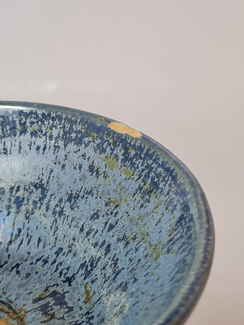 Керамическая ароматическая лампа винтажная, синяя, 11,5 x 10, Германия, 1960-70гг.