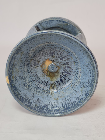 Керамическая ароматическая лампа винтажная, синяя, 11,5 x 10, Германия, 1960-70гг.