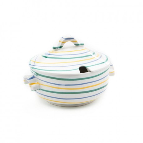 Gmundner Keramik Gmundner Keramik Buntgeflammt Suppentopf glatt 2 L / h: 18 cm Керамическая кастрюля для супа Gmundner, красочная, гладкая, 2 л / высота: 18 см