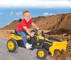 Jamara Trettraktor mit Frontlader Strong Bull gelb Педальный трактор с фронтальным погрузчиком Strong Bull желтый