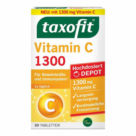 taxofit Vitamin C 1300 Tabletten 30St, Таксофит Витамин С 1300мг, 30шт