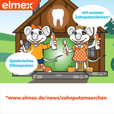 elmex Kinder Zahnbuerste 2-6 Jahre, Детская мягкая зубная щётка для молочных зубов, 2–6 лет, 1 шт.