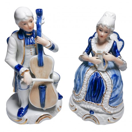 Capodimonte Каподимонте Набор коллекционных фигурок: арфа, виолончель, музыкальная мельница