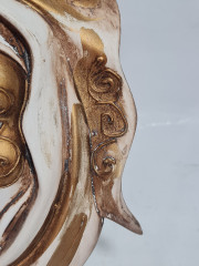 Маска винтажная Vendig Maske с бежево-золотистых тонах, керамика, 30 см, Германия, 1970-80гг.