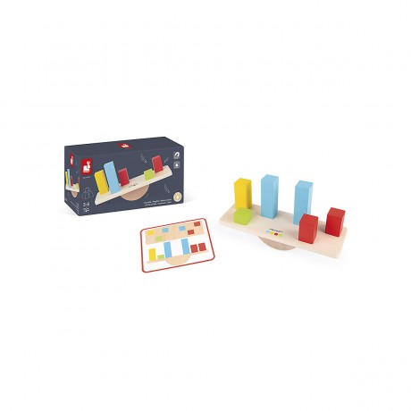Janod Essentiel Die Gewichte Lernspiel aus Holz Babys und Kleinkinder Lernen der Begriffe der Balance Farbe auf Wasserbasis Ab 3 Jahren Essentiel Гири Деревянная развивающая игра Младенцы и дети раннего возраста Изучение понятий баланса Краска на водной о