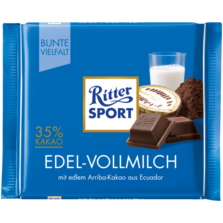 Риттер спорт молочный. Шоколад Ritter Sport 100гр. Ritter Sport шоколад 100 молочный. Риттер спорт шоколад Vollmilch. Шоколад Ritter Sport Edel-Vollmilch молочный шоколад 100г.