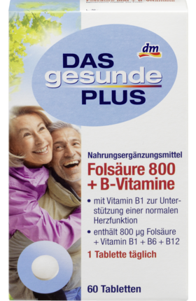Mivolis Folsäure 800 + B-Vitamine, Tabletten 60 St Фолиевая кислота 800 + Витамин B, в таблетках, 60 шт.