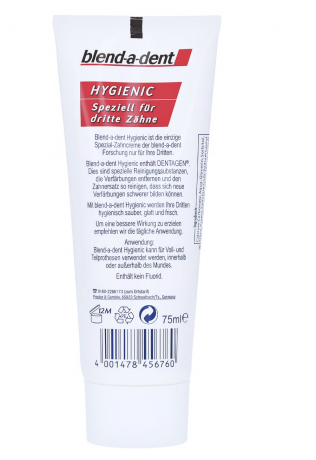 blend-a-dent Зубная паста Hygienic speziell для протезов, 3 штуки х 75 мл
