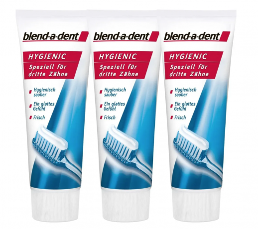 blend-a-dent Зубная паста Hygienic speziell для протезов, 3 штуки х 75 мл