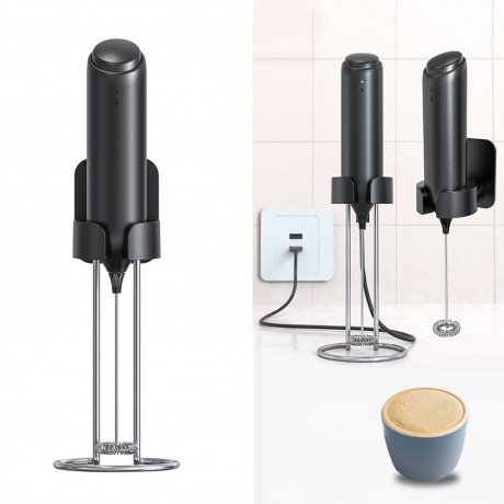 farfi farfi Akku-Stabmixer Elektrischer Milchaufschaumer, USB-Akku, Handheld, Edelstahl, kabellos  Farfi Беспроводной ручной блендер Электрический вспениватель молока Ручной USB аккумулятор из нержавеющей стали Беспроводной