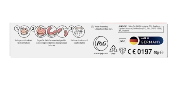 blend-a-dent Haftcreme Plus Barriere gegen Speisereste geschmacksneutral, 40 g x 3stk, Крем-клей для фиксации зубных протезов Plus Барьер против остатков пищи, без вкусовых добавок, 40 г х 3 штуки