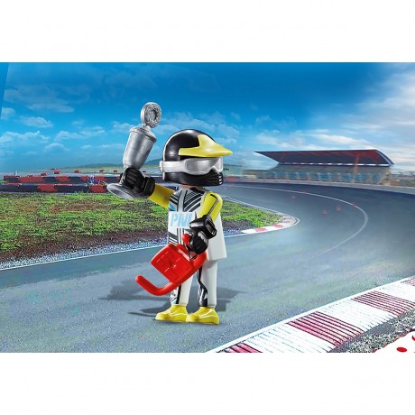 PLAYMOBIL 2er Set: 70820 Starter Pack Stuntshow Quad mit Feuerrampe + 70812 Rennfahrer Набор из 2 предметов: 70820 Стартовый набор: трюковый квадроцикл с пожарной рампой + 70812 Гонщик