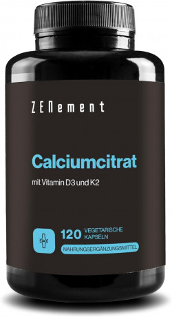 Zenement Calcium Citrate with Vitamin D3 and K2 120st, Кальцийцитрат D3 K2 (Испания), кальций в лучшей форме усвоения, 120шт