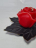 Свеча в виде алой розы на подставке, 14 x 6 см, Германия, 1960-70гг.