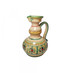 Ваза-кувшин винтажная Iapaz D.F. P.Artobispo, керамика с цветочным декором, ручная роспись, 24 x 17 см, 1960-70гг.