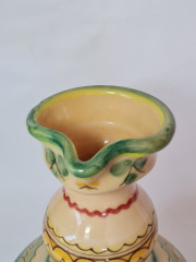 Ваза-кувшин винтажная Iapaz D.F. P.Artobispo, керамика с цветочным декором, ручная роспись, 24 x 17 см, 1960-70гг.