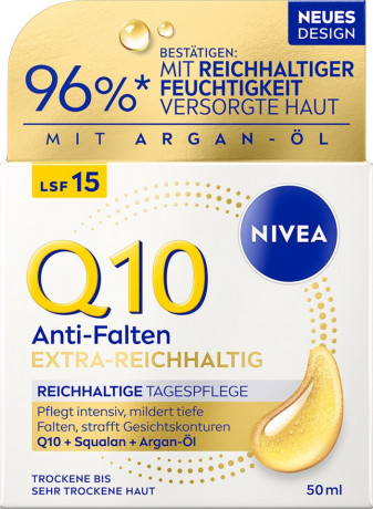 NIVEA Q10 Anti-Falten Extra-Reichhaltige Tagespflege, 50 ml, Нивеа дневной крем витамин E, коэнзим Q10, масло ши против морщин 50 мл