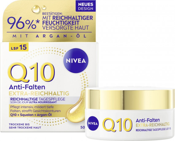 NIVEA Q10 Anti-Falten Extra-Reichhaltige Tagespflege, 50 ml, Нивеа дневной крем витамин E, коэнзим Q10, масло ши против морщин 50 мл