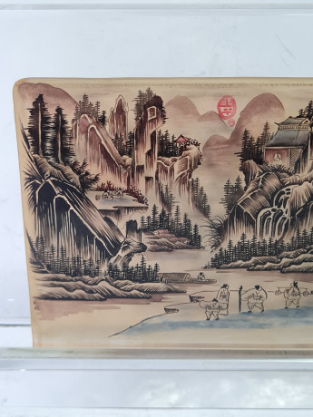 Декоративная 3Д картина в стекле "Горный пейзаж. Китай", 18,5 x 3 x 11,5 см, Германия, 1960-70гг.