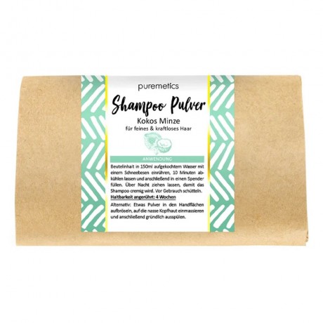 puremetics Shampoo Pulver Kokos Minze 50g  Шампунь-порошок Кокосовая мята 50г