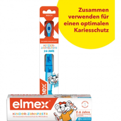 elmex Kinder Zahnpasta & Zahnbuerste 2-6 Jahre Multipack, Детский набор Kinder: мягкая зубная щётка и зубная паста, 2–6 лет