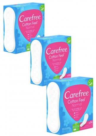Carefree Slipeinlage Cotton Aloe Normal 56 St, Карефри Прокладки ежедневные Нормал с алоэ, 56шт, 3 упаковки (168 шт)