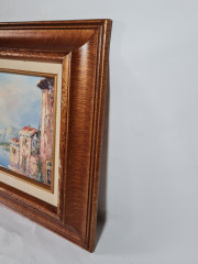 Картина винтажная Im Stil Tessin &quot;Морское побережье&quot;, масло, в дерев.раме, 42 х 37 см, Германия, 1980-90гг.